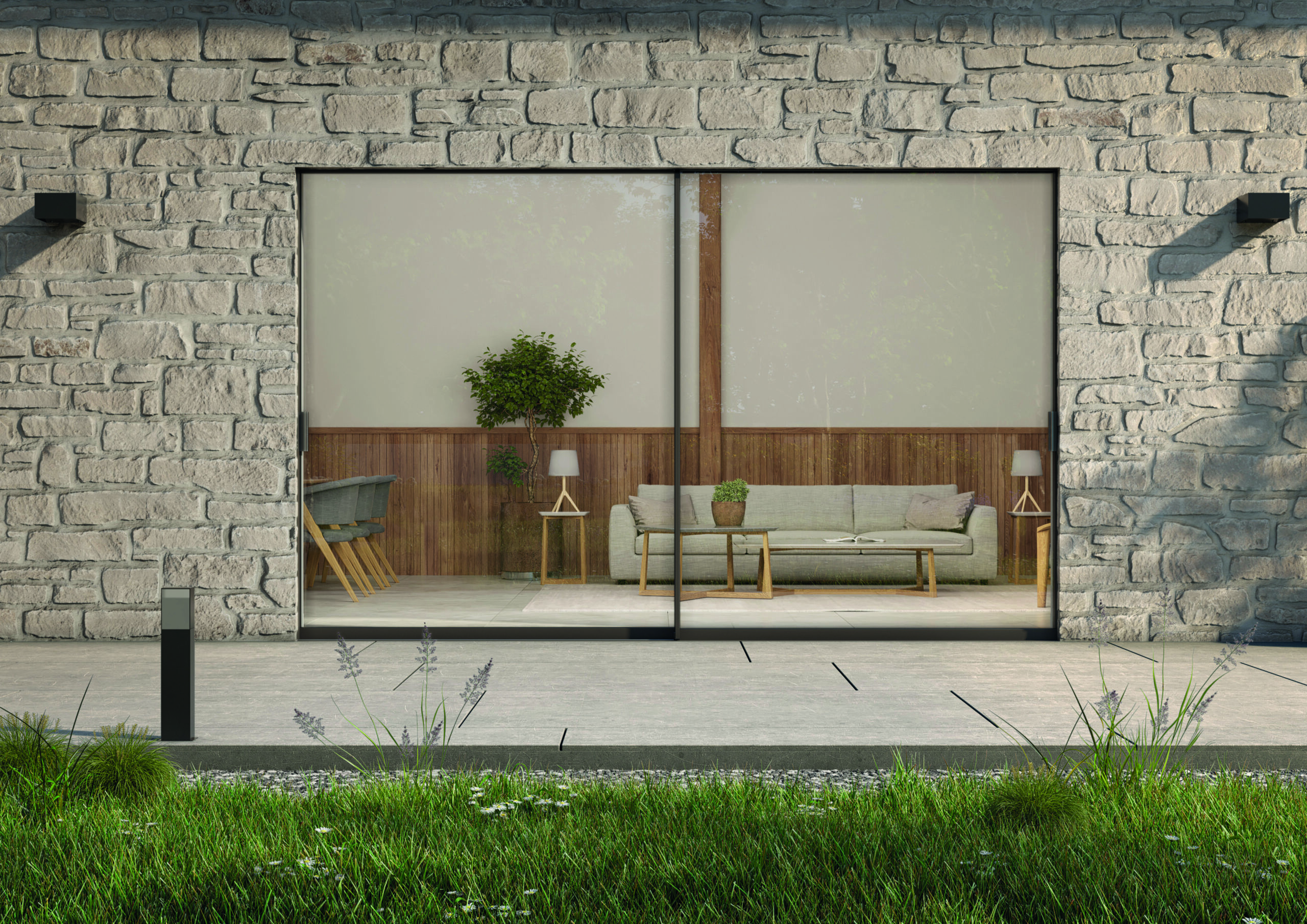 Infineo sliding door - 300dpi-Traditional Environment - Slider - Fully closed - Exterior view (1)